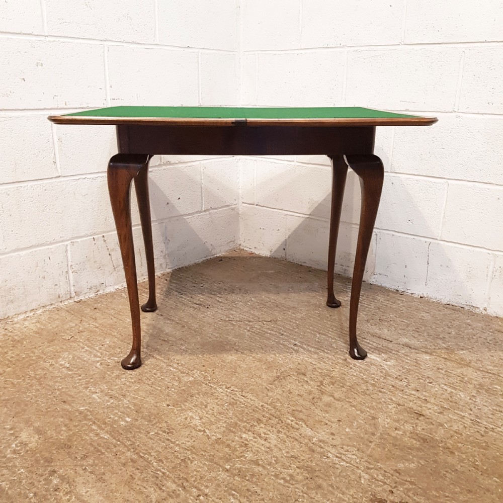 ANTIQUE BURR WALNUY FOLD OVER GAMES TABLE C1920 View VII