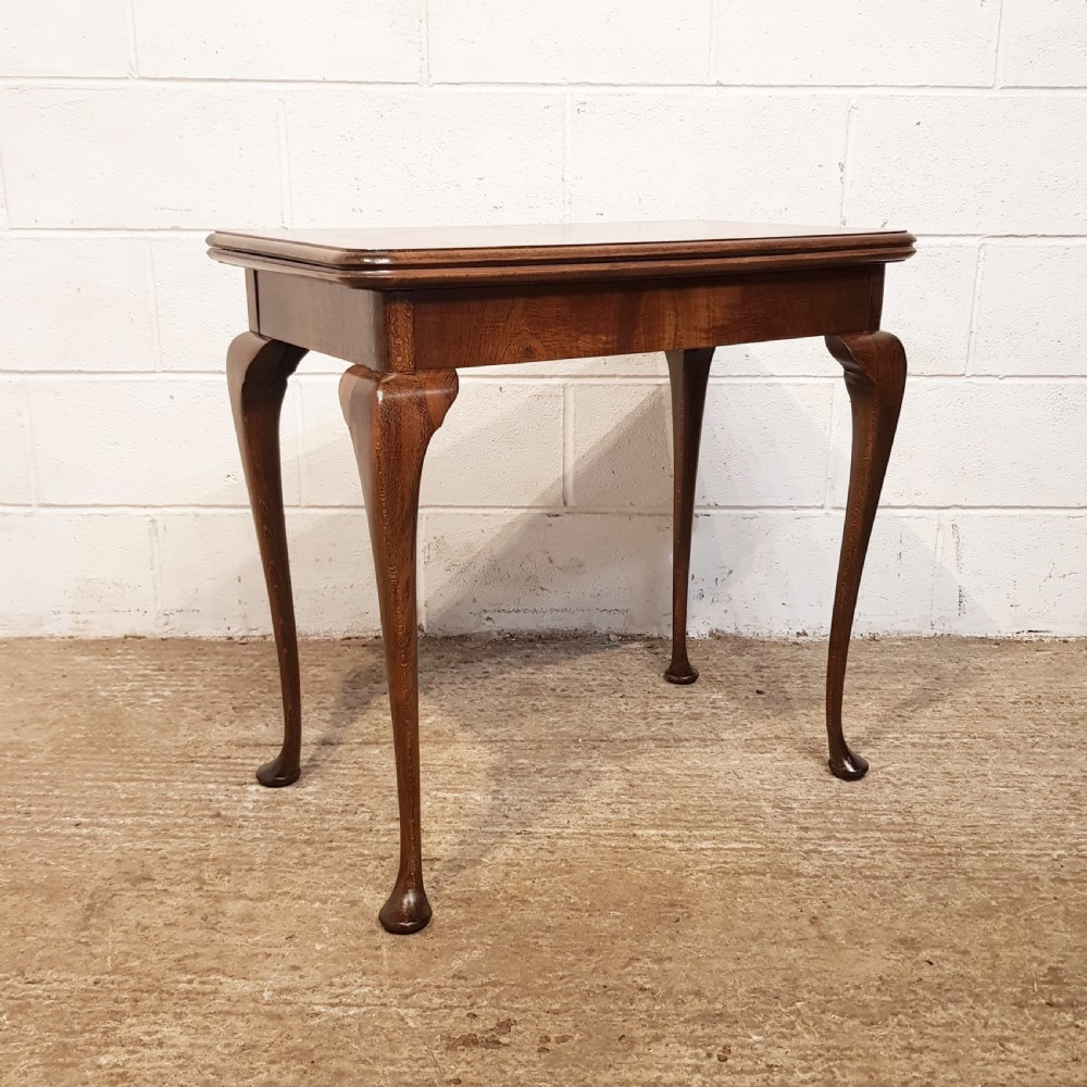 ANTIQUE BURR WALNUY FOLD OVER GAMES TABLE C1920 View VIII