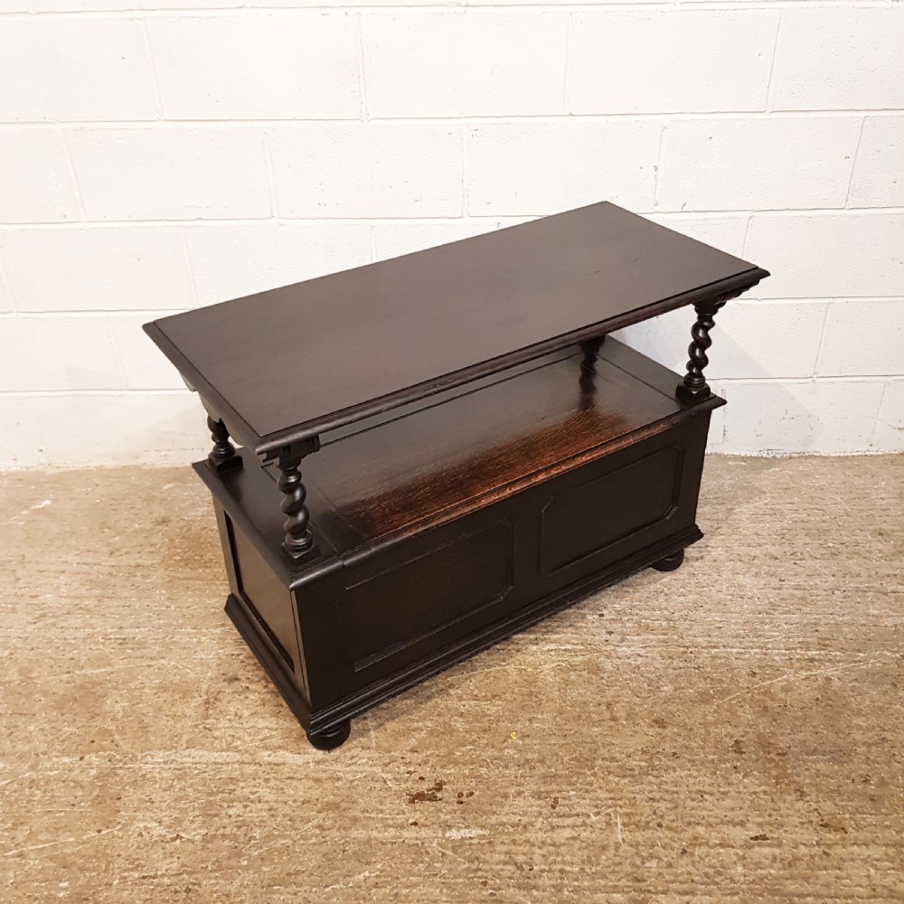 ANTIQUE OAK MONKS BENCH C1920 View VI