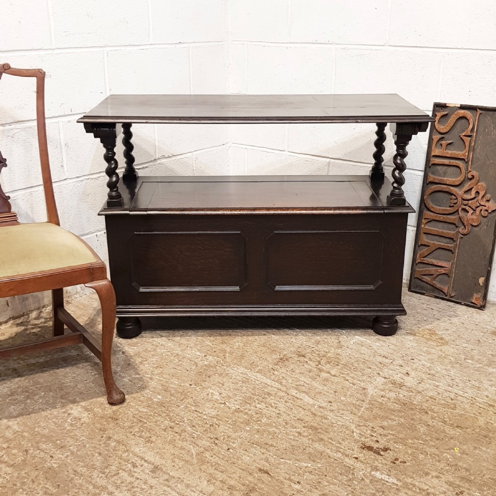 ANTIQUE OAK MONKS BENCH C1920 View IX