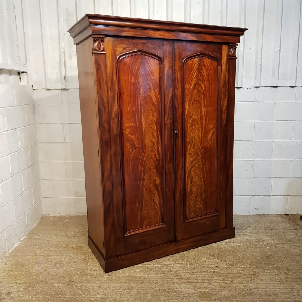 SUPERB ANTIQUE WILLIAM 1V MAHOGANY DOUBLE WARDROBE C1830 View VI