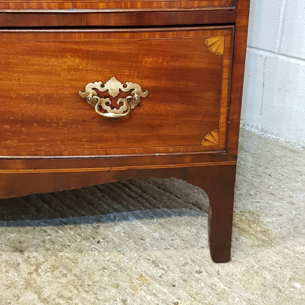 ANTIQUE REGENCY INLAID MAHOGANY BOW FRONT CHEST OF DRAWERS C1820 View X