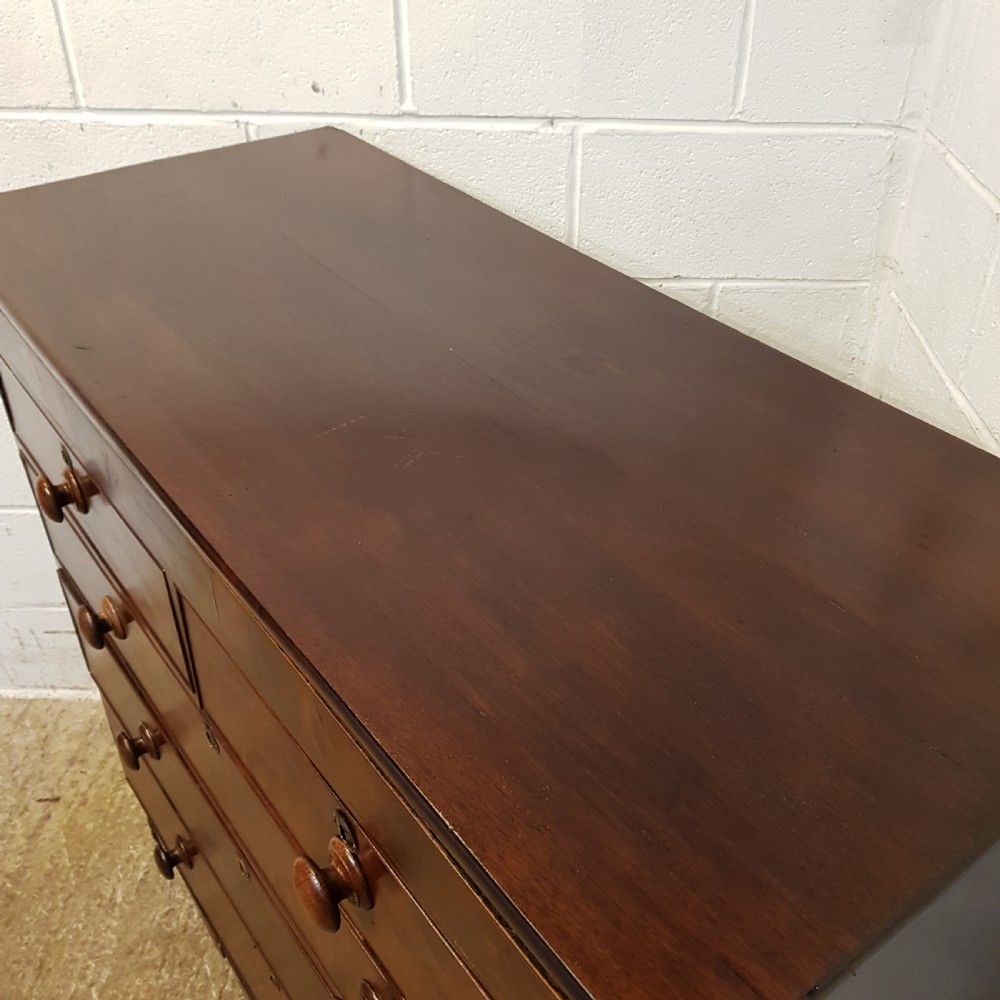 ANTIQUE EARLY VICTORIAN MAHOGANY CHEST OF DRAWERS WITH SECRET DRAWER C1850 View IV