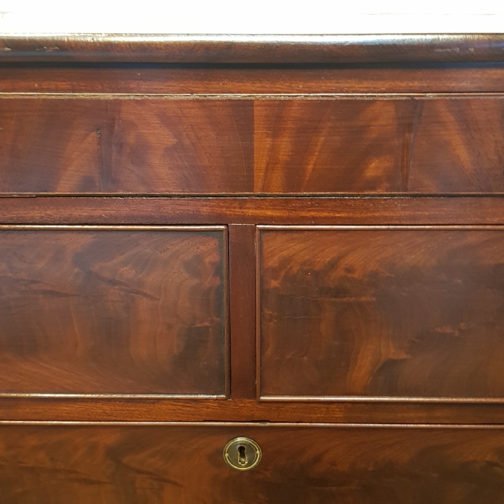ANTIQUE EARLY VICTORIAN MAHOGANY CHEST OF DRAWERS WITH SECRET DRAWER C1850 View V