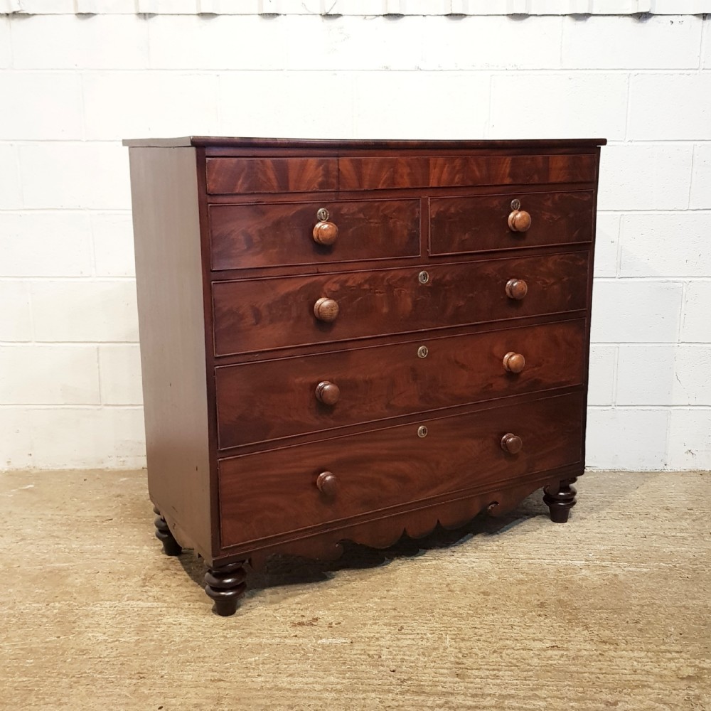 ANTIQUE EARLY VICTORIAN MAHOGANY CHEST OF DRAWERS WITH SECRET DRAWER C1850 View VII