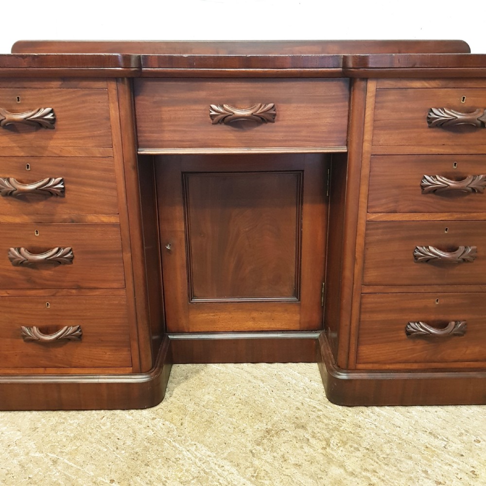 ANTIQUE VICTORIAN MAHOGANY KNEEHOLE PEDESTAL DESK C1880 View II