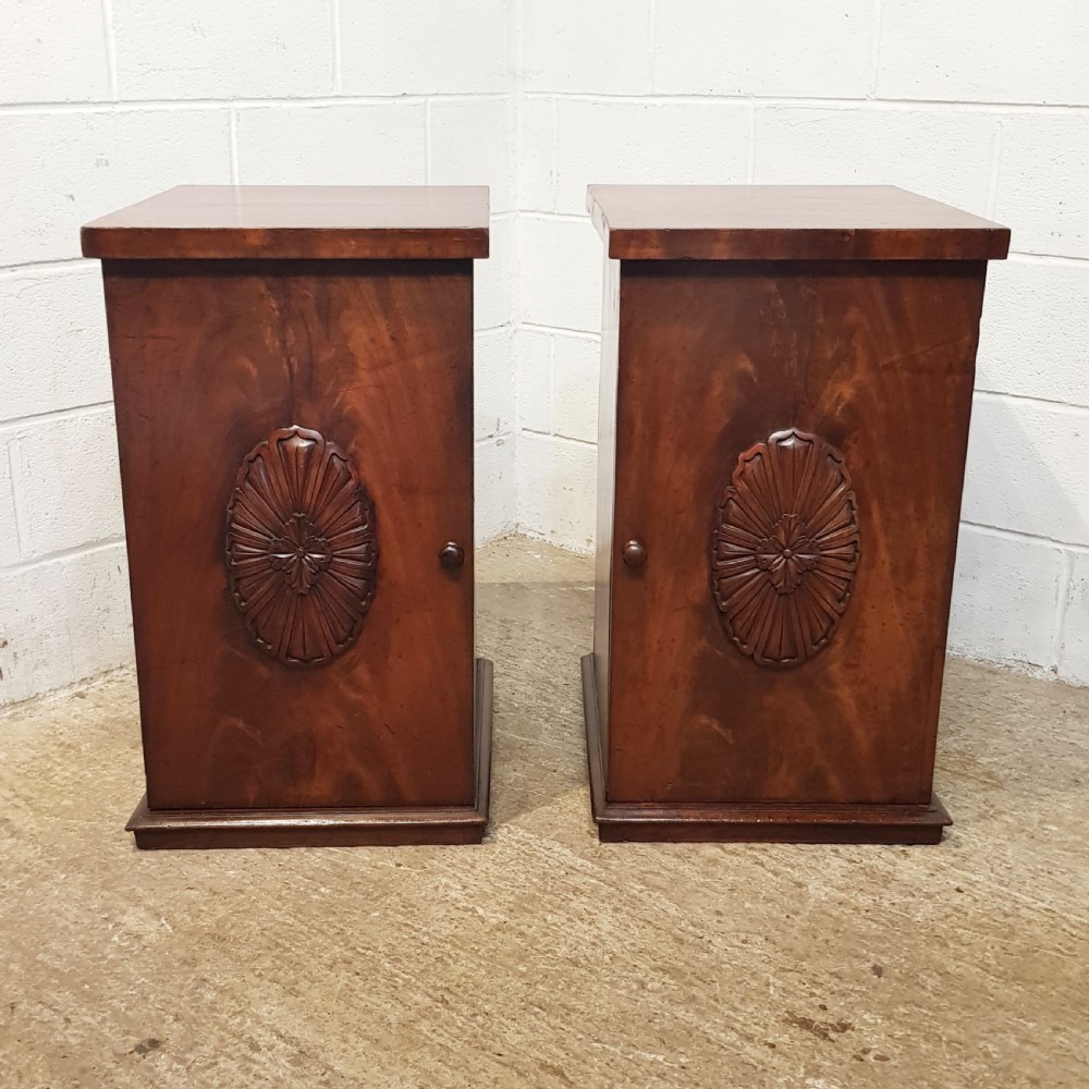ANTIQUE PAIR WILLIAM 1V MAHOGANY BEDSIDE CABINETS C1830 View VII