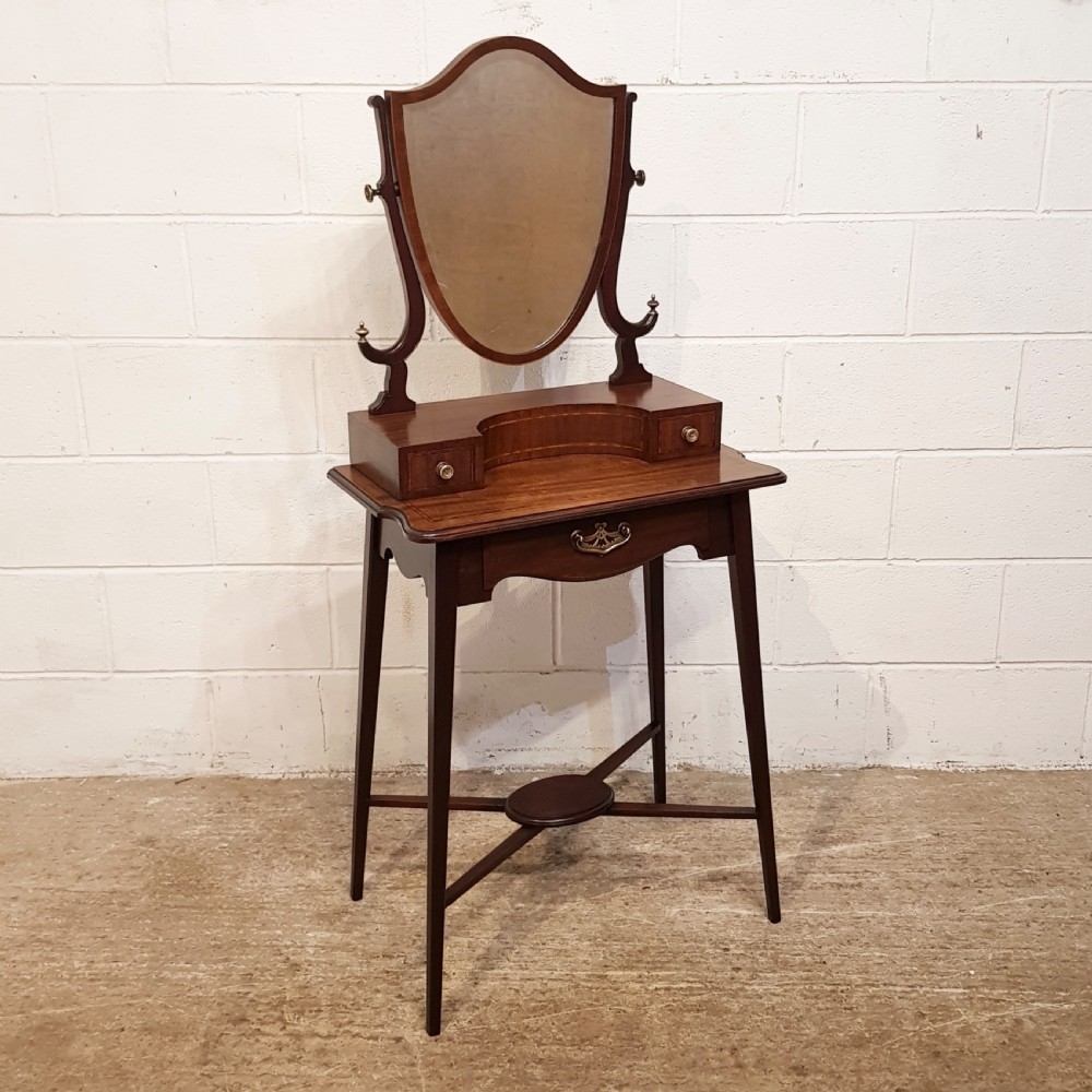 UNUSUAL ANTIQUE EDWARDIAN SMALL MAHOGANY DRESSING TABLE C1900