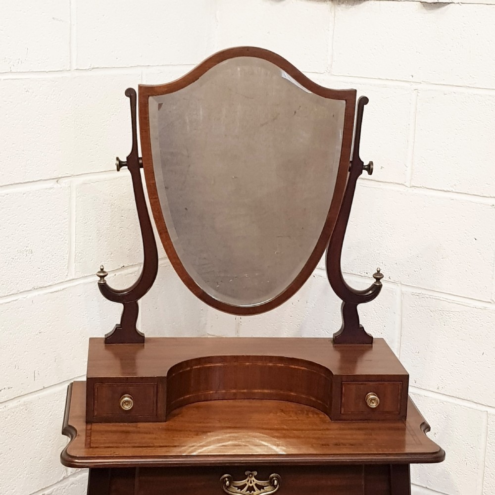 UNUSUAL ANTIQUE EDWARDIAN SMALL MAHOGANY DRESSING TABLE C1900 View V