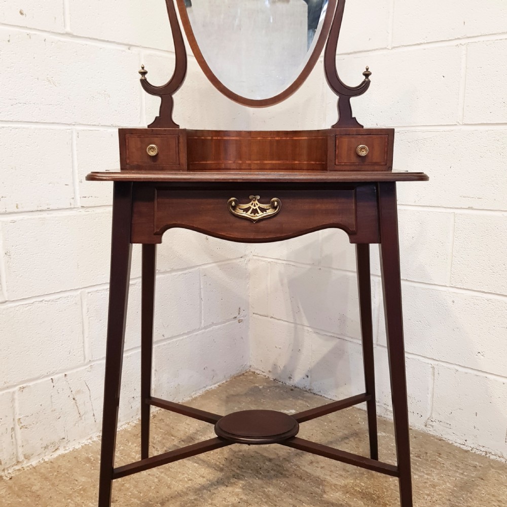 UNUSUAL ANTIQUE EDWARDIAN SMALL MAHOGANY DRESSING TABLE C1900 View VI