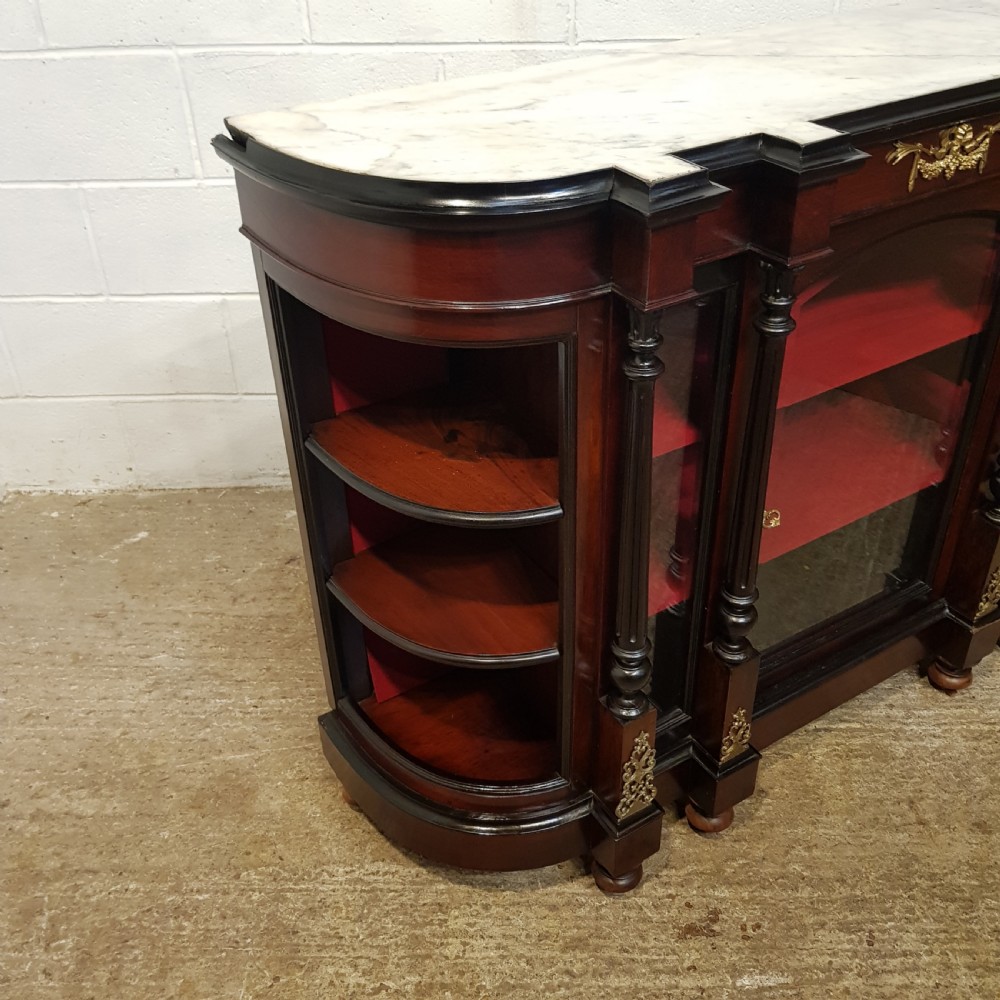 ANTIQUE EARLY VICTORIAN CUBAN MAHOGANY MARBLE TOPPED CREDENZA SIDEBOARD C1840 View II