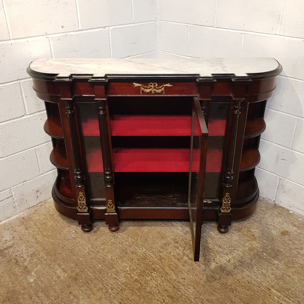 ANTIQUE EARLY VICTORIAN CUBAN MAHOGANY MARBLE TOPPED CREDENZA SIDEBOARD C1840 View VI