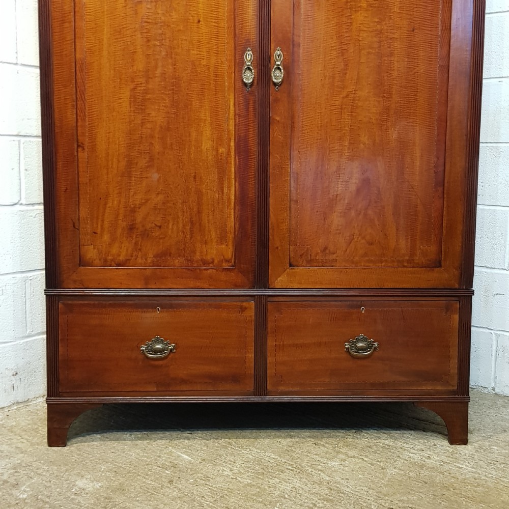ANTIQUE EDWARDIAN  REGENCY MAHOGANY DOUBLE WARDROBE C1900 View III