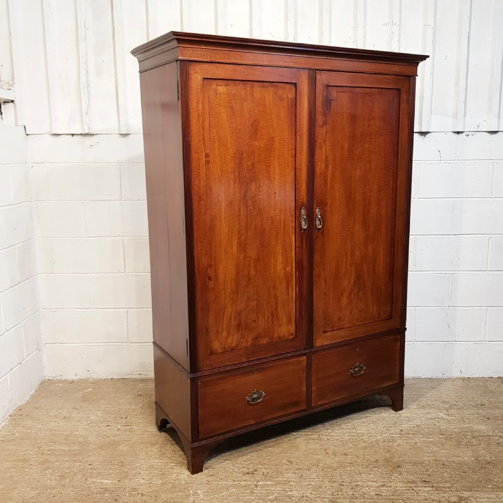 ANTIQUE EDWARDIAN  REGENCY MAHOGANY DOUBLE WARDROBE C1900 View IV
