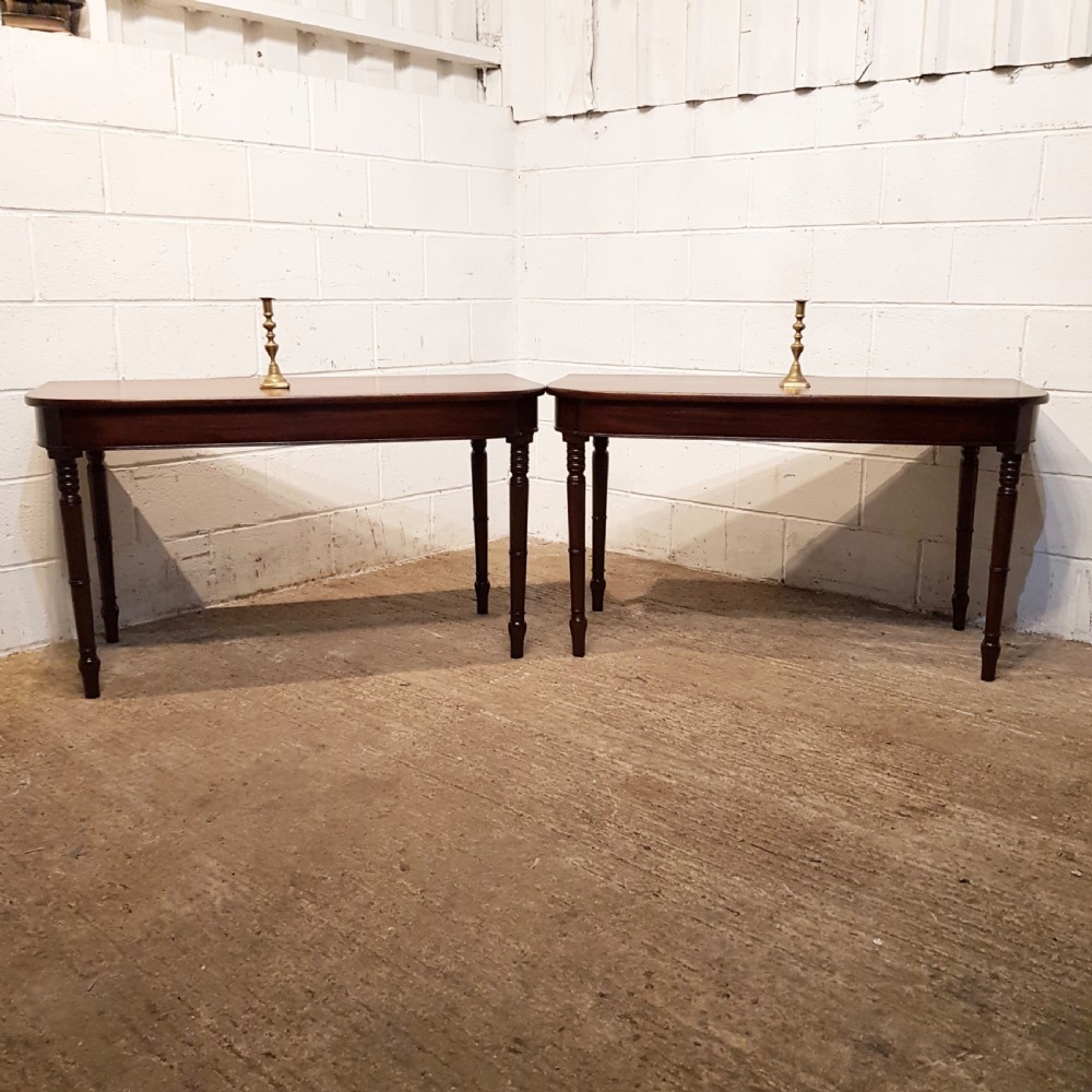 ANTIQUE PAIR 18TH CENTURY MAHOGANY D END SIDE TABLES C1780 View VII