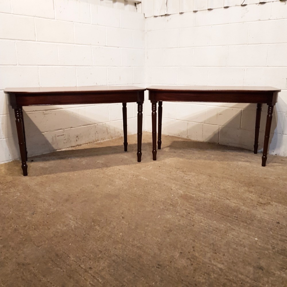 ANTIQUE PAIR 18TH CENTURY MAHOGANY D END SIDE TABLES C1780 View IX