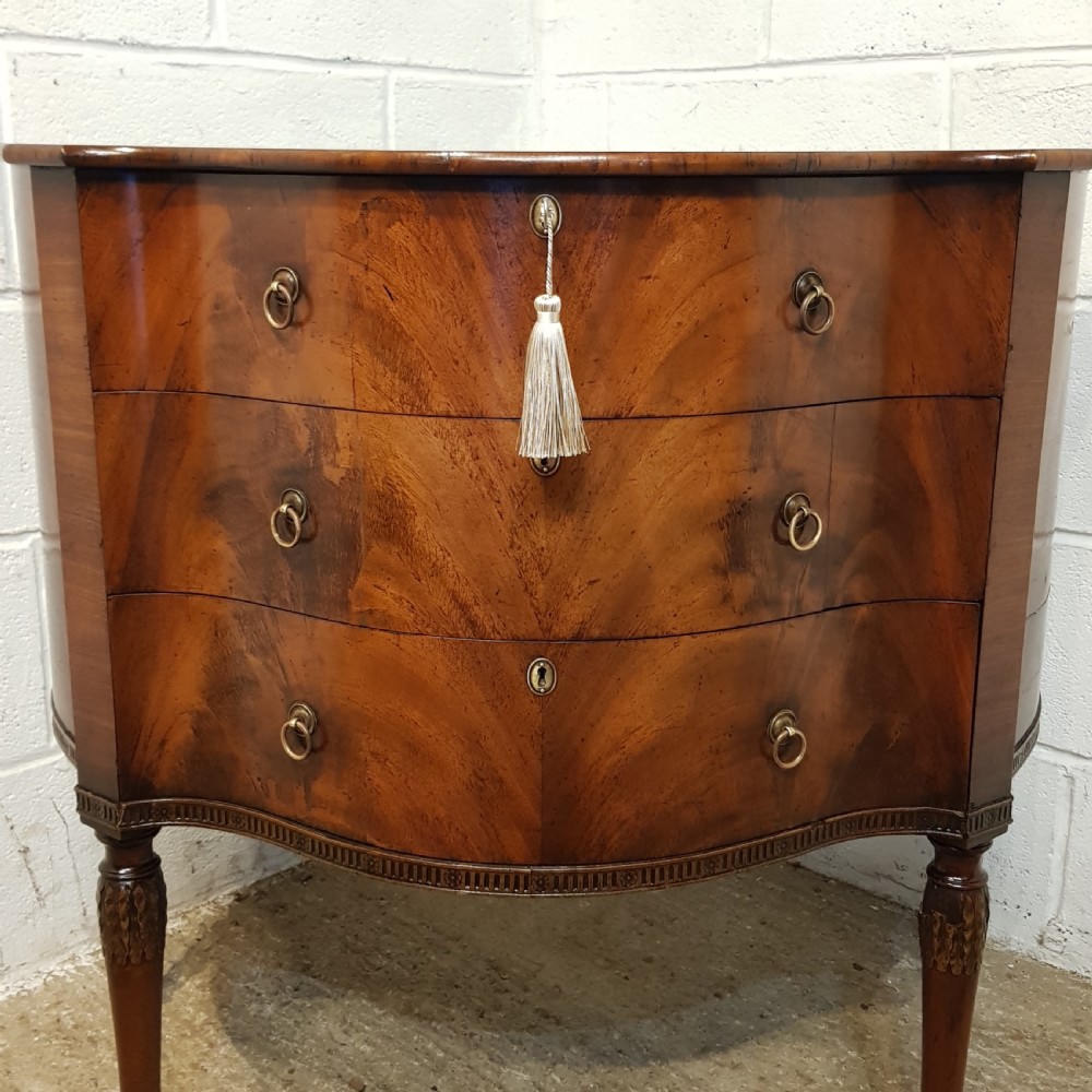 ANTIQUE MAHOGANY BOMBE CHEST OF DRAWERS C1920 View XI