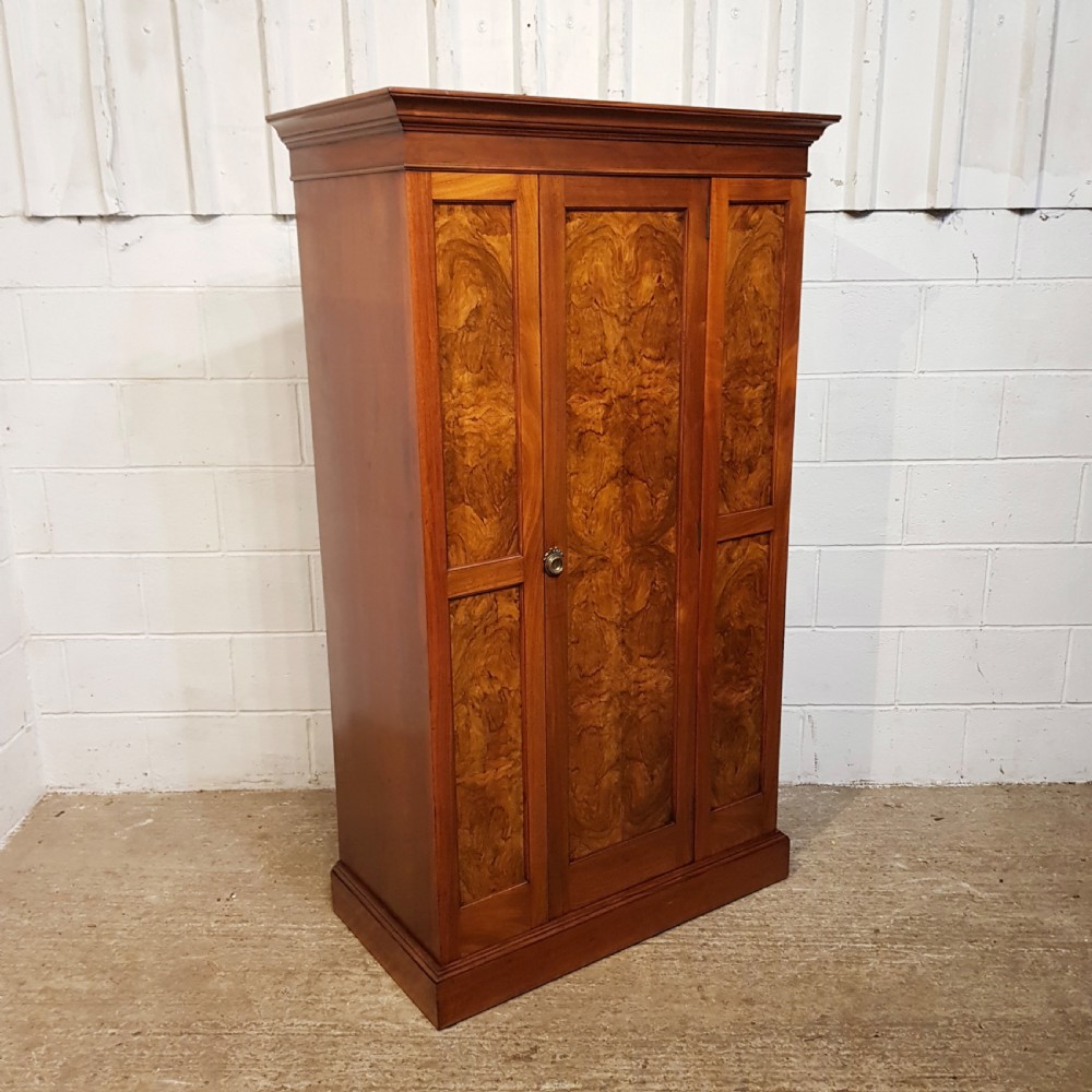 ANTIQUE LATE VICTORIAN BURR WALNUT SINGLE WARDROBE C1890 View II