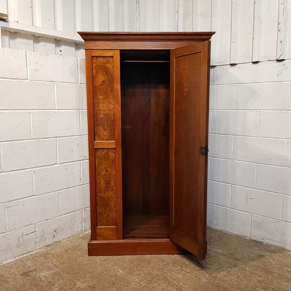 ANTIQUE LATE VICTORIAN BURR WALNUT SINGLE WARDROBE C1890 View IV