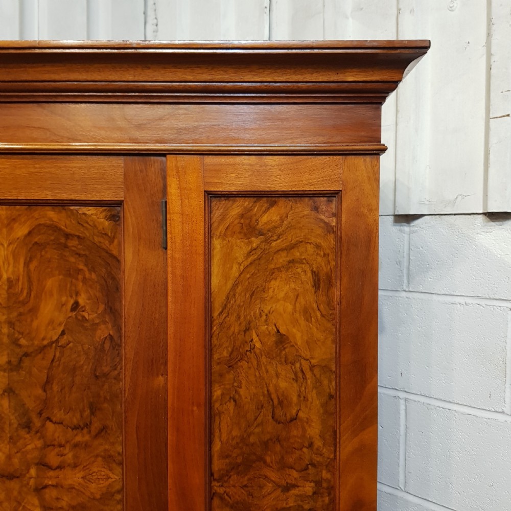 ANTIQUE LATE VICTORIAN BURR WALNUT SINGLE WARDROBE C1890 View VI