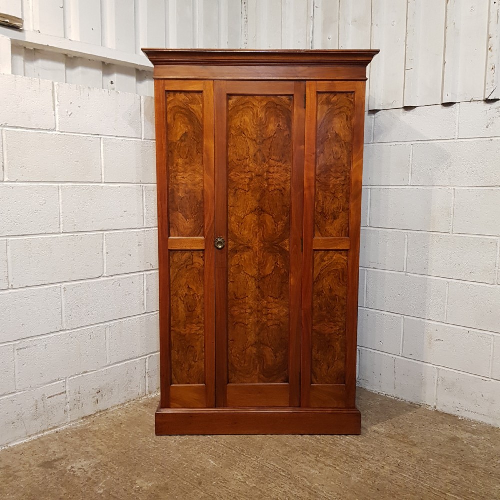ANTIQUE LATE VICTORIAN BURR WALNUT SINGLE WARDROBE C1890 View VII