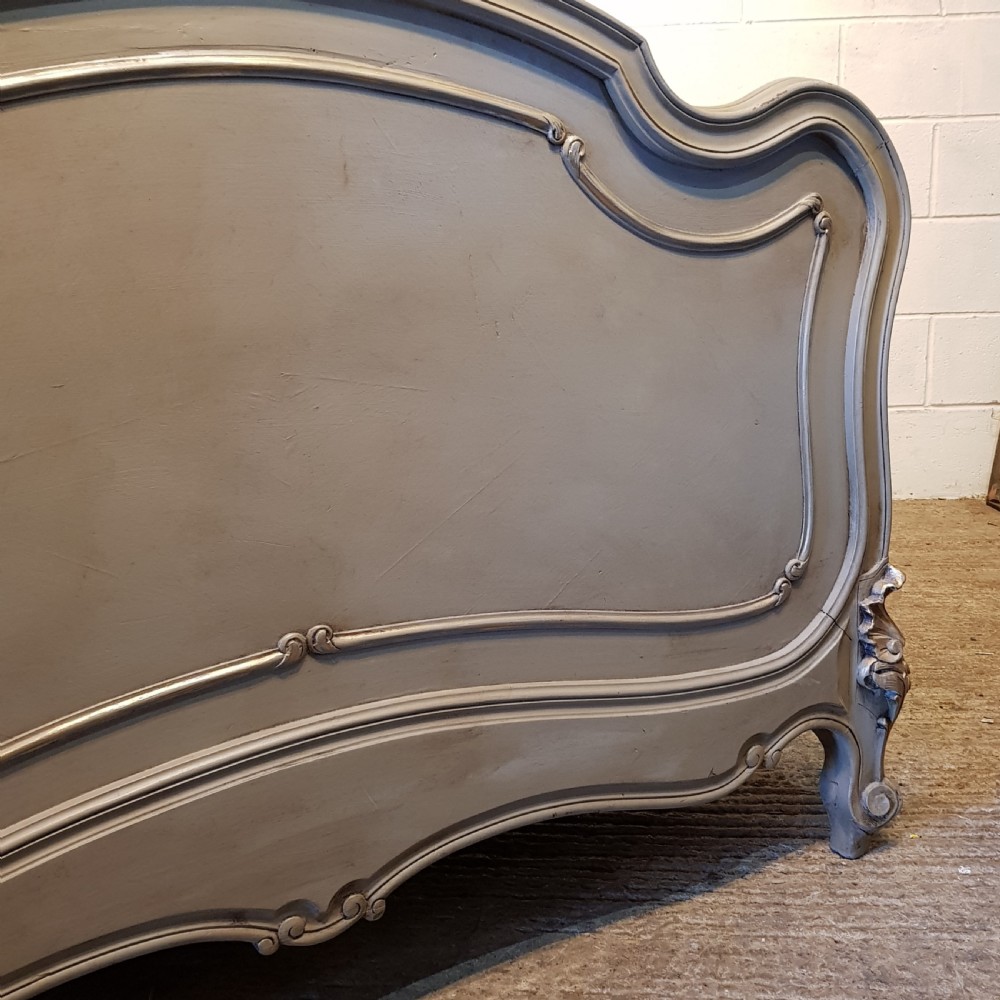 ANTIQUE  19TH CENTURY FRENCH PAINTED WALNUY DOUBLE BED & BASE C1880 View VI