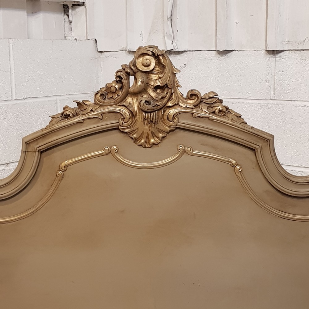 ANTIQUE  19TH CENTURY FRENCH PAINTED WALNUY DOUBLE BED & BASE C1880 View X