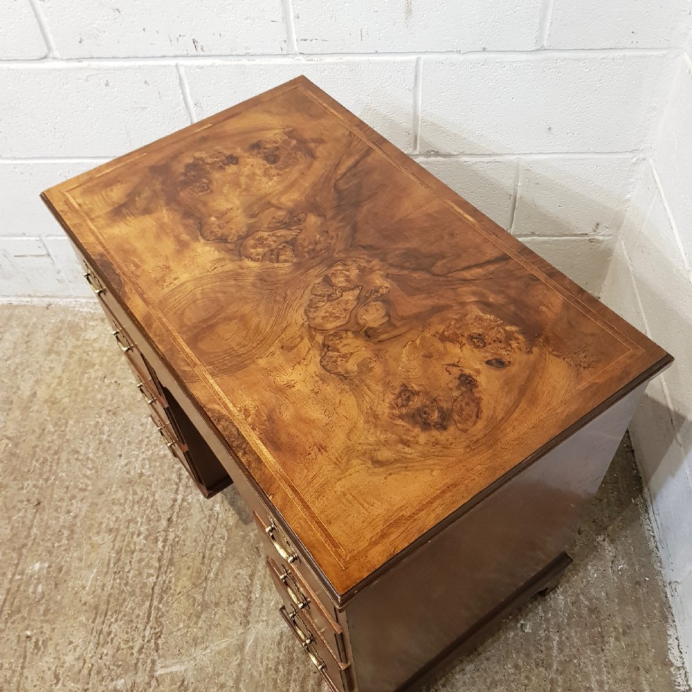 ANTIQUE BURR WALNUT DESK C1920 View III