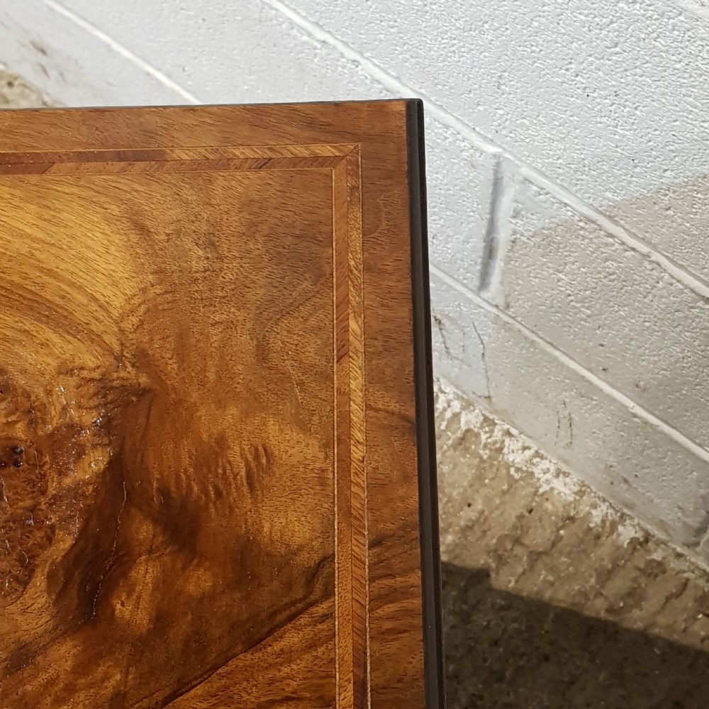ANTIQUE BURR WALNUT DESK C1920 View V
