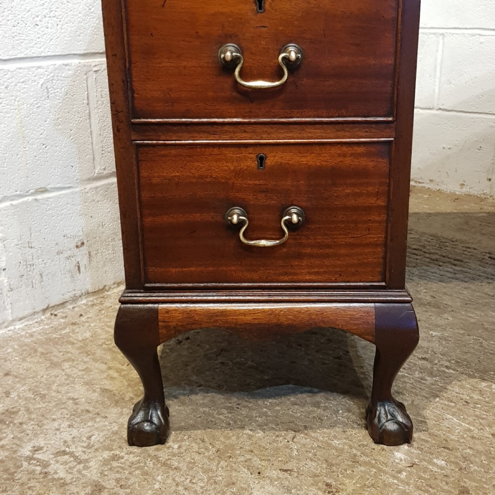 ANTIQUE EDWARDIAN MAHOGANY TWIN PEDESTAL  LEATHER TOPPED DESK C1900 View X