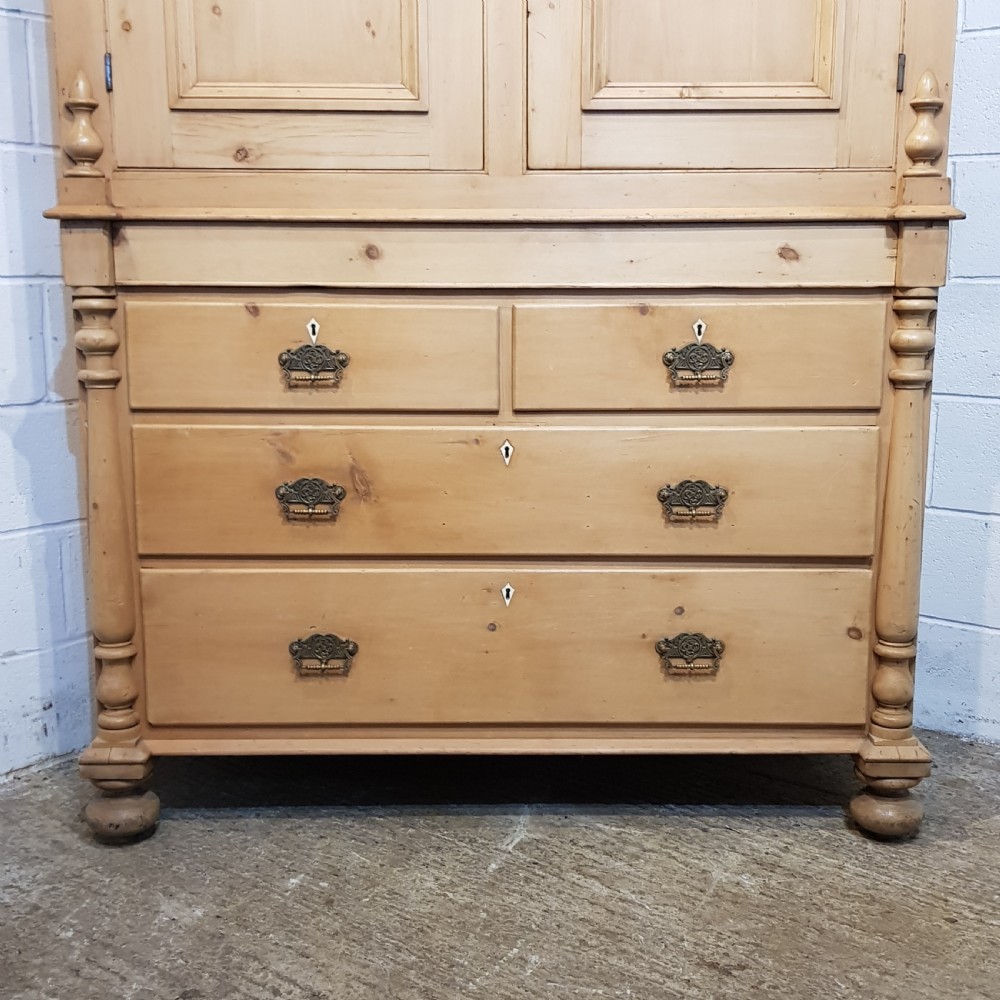 ANTIQUE VICTORIAN PINE CLOTHES PRESS C1880 View IX