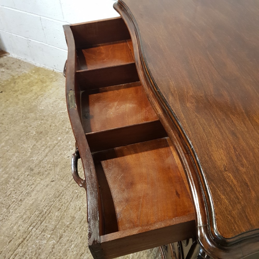 ANTIQUE FRENCH WALNUT SERPENTINE CHEST OF DRAWERS C1900 View IX