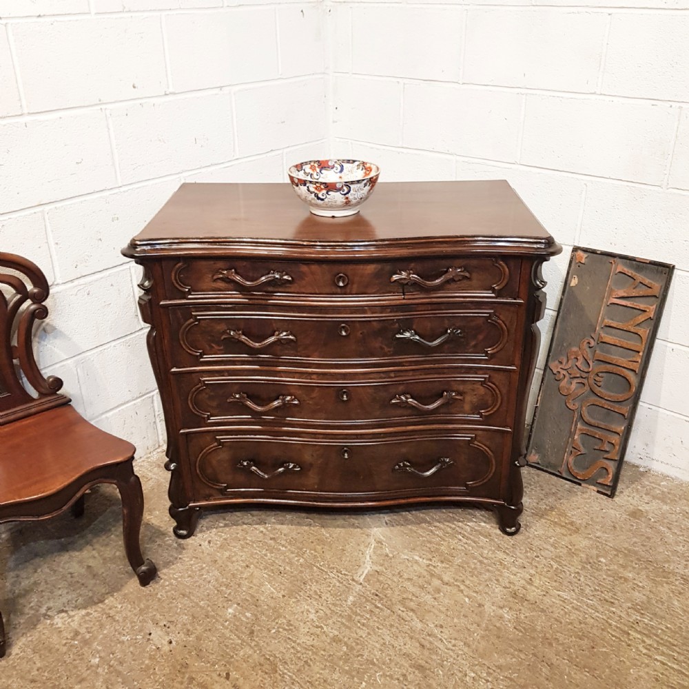ANTIQUE FRENCH WALNUT SERPENTINE CHEST OF DRAWERS C1900 View XI