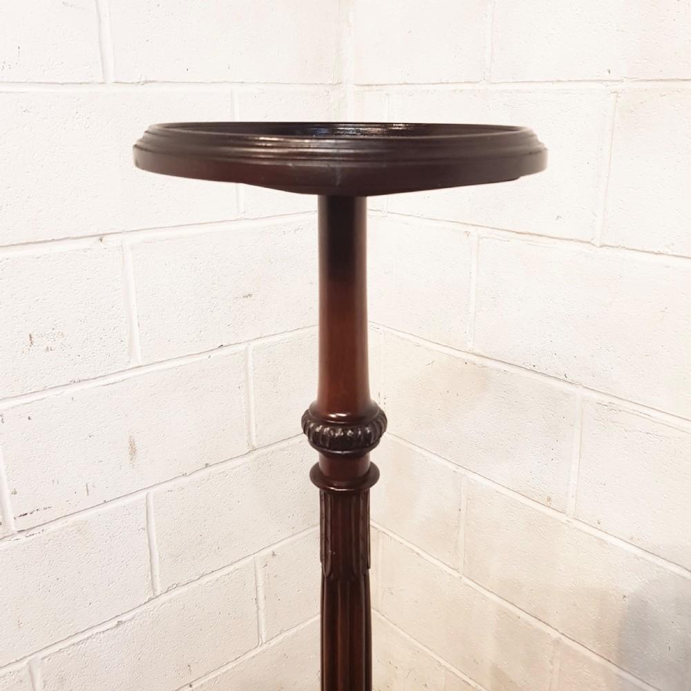 ANTIQUE PAIR EDWARDIAN MAHOGANY TORCHERES  c1900 View II
