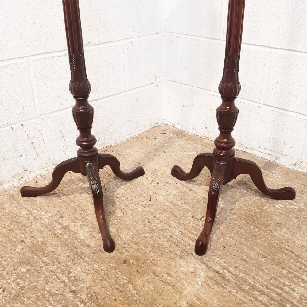 ANTIQUE PAIR EDWARDIAN MAHOGANY TORCHERES  c1900 View IX