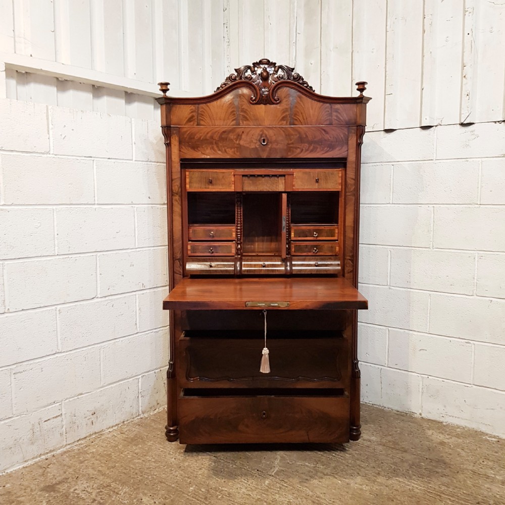 ANTIQUE VICTORIAN MAHOGANY BATANT ESCRITOIRE DEESK C1880 View V