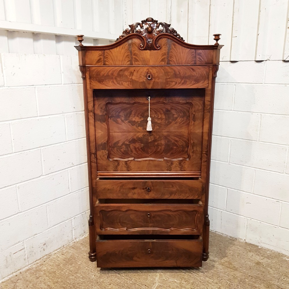 ANTIQUE VICTORIAN MAHOGANY BATANT ESCRITOIRE DEESK C1880 View VI