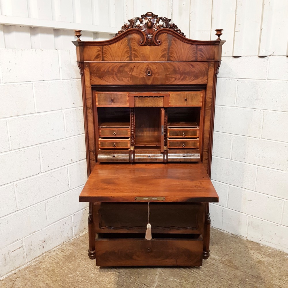 ANTIQUE VICTORIAN MAHOGANY BATANT ESCRITOIRE DEESK C1880 View VII