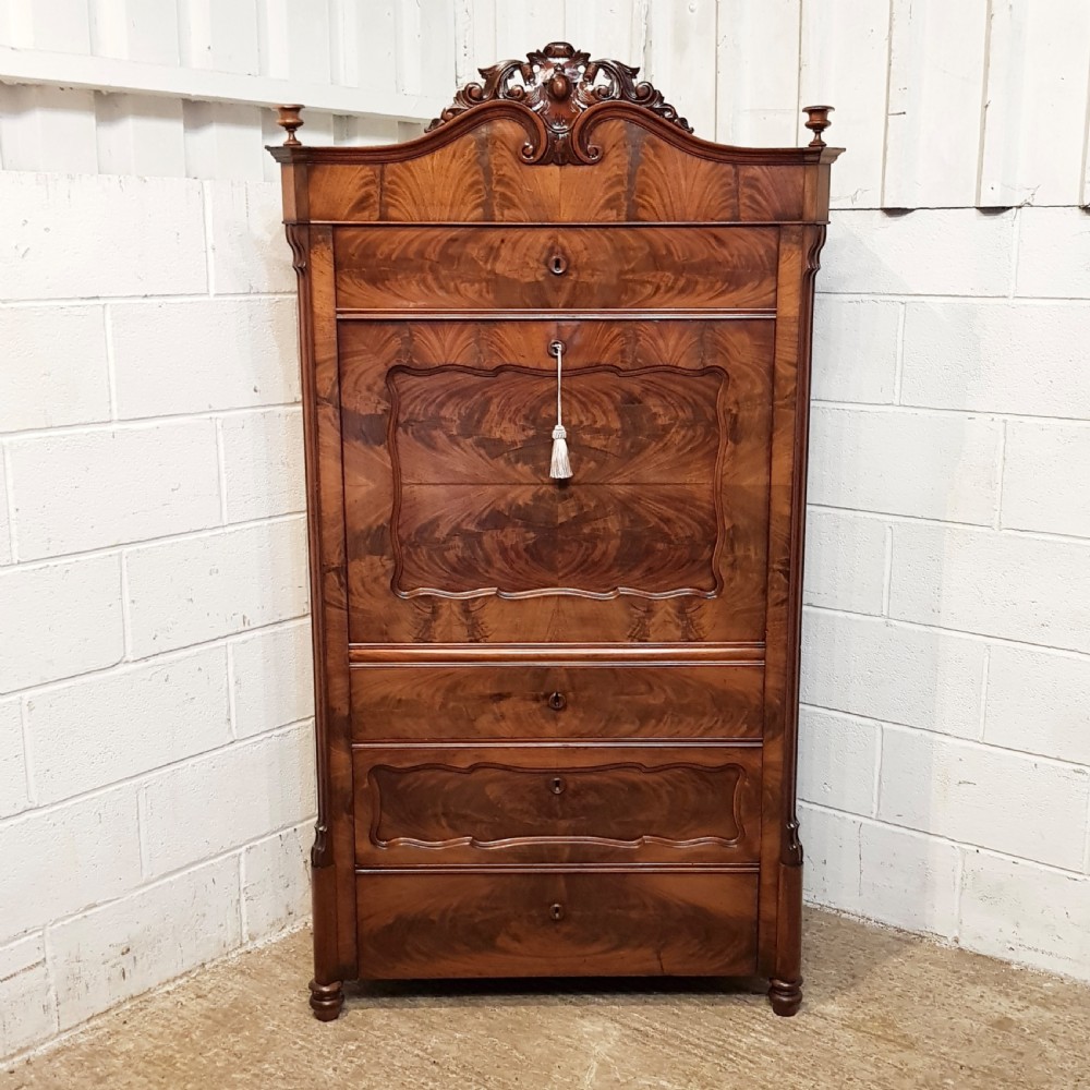 ANTIQUE VICTORIAN MAHOGANY BATANT ESCRITOIRE DEESK C1880 View XIV
