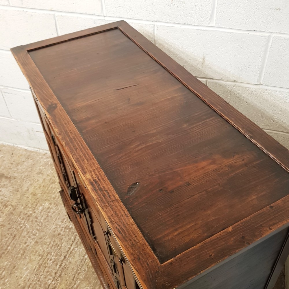 ANTIQUE CHINESE ELM & BURR ELM SIDE CABINET C1910 View VI