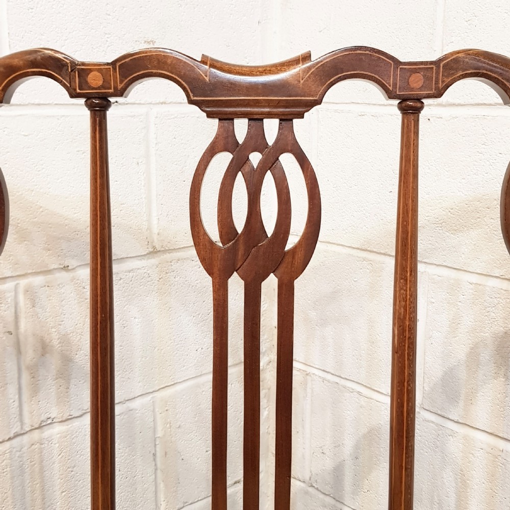 ANTIQUE ART NOUVEAU  INLAID MAHOGANY TWO CHAIR SOFA C1890 View II