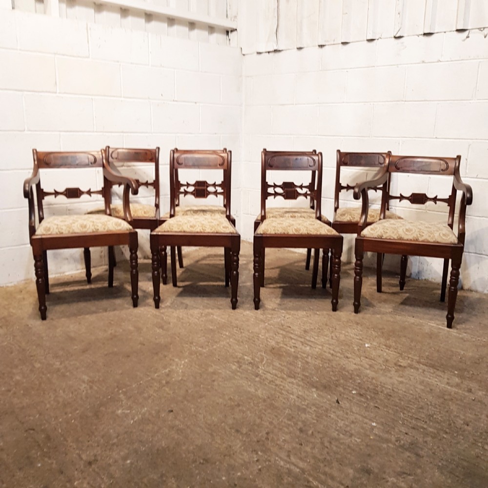 ANTIQUE SET EIGHT 18TH  CENTURY MAHOGANY DINING CHAIRS C1780 View V
