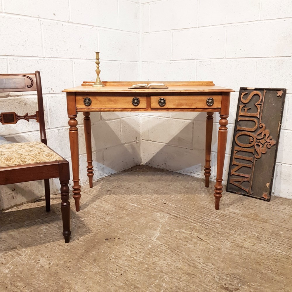 ANTIQUE VICTORIAN SATINWOOD WRITING TABLE C1880