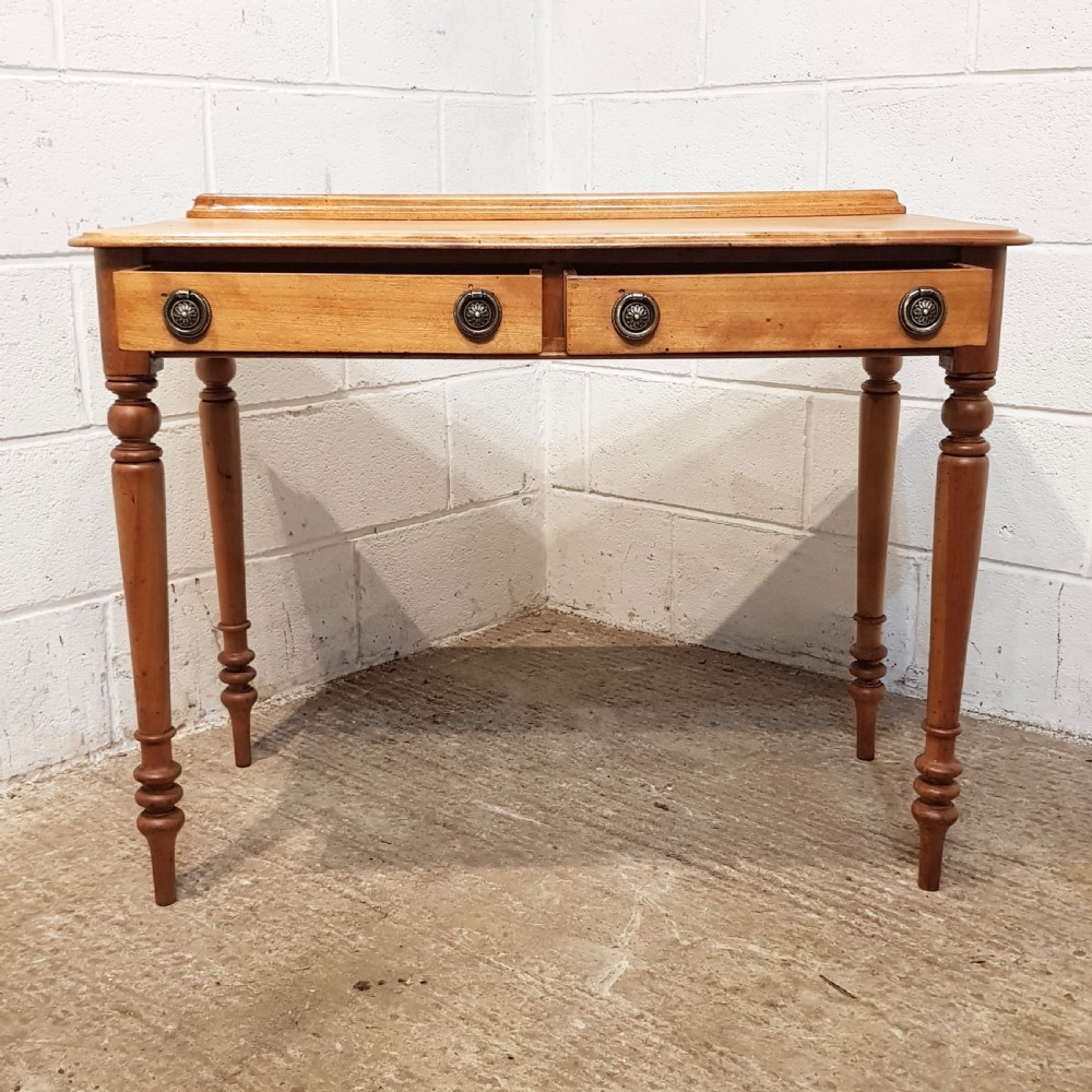 ANTIQUE VICTORIAN SATINWOOD WRITING TABLE C1880 View III