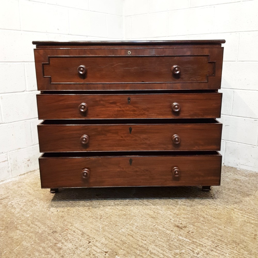 ANTIQUE EARLY VICTORIAN MAHOGANY CHEST OF DRAWERS C1850 View III