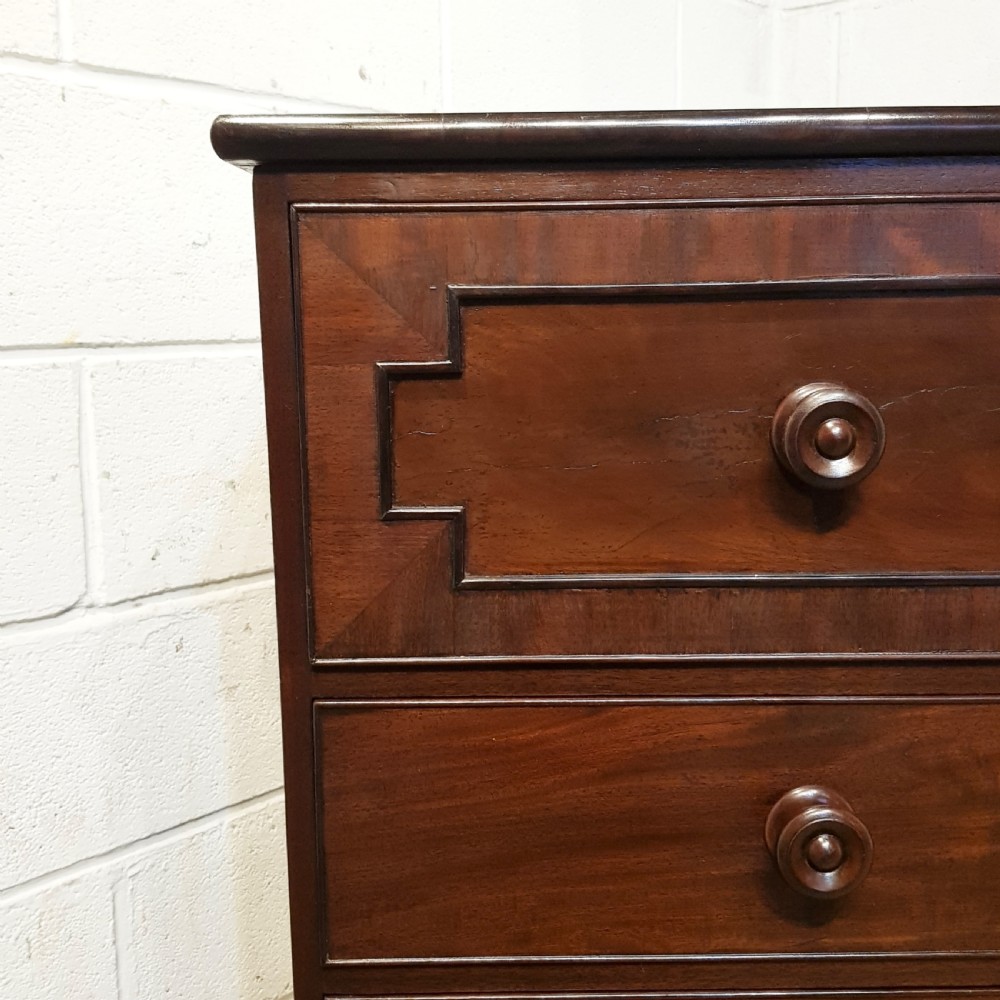 ANTIQUE EARLY VICTORIAN MAHOGANY CHEST OF DRAWERS C1850 View VI