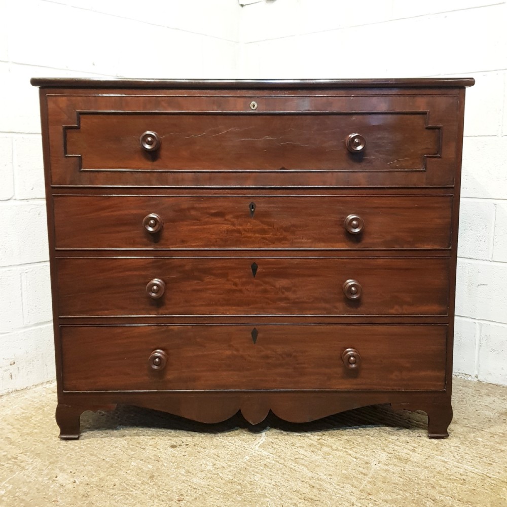 ANTIQUE EARLY VICTORIAN MAHOGANY CHEST OF DRAWERS C1850 View VII