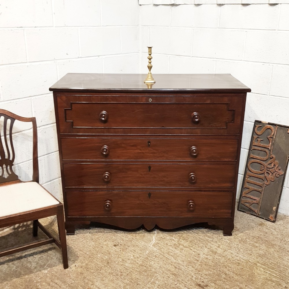 ANTIQUE EARLY VICTORIAN MAHOGANY CHEST OF DRAWERS C1850 View VIII