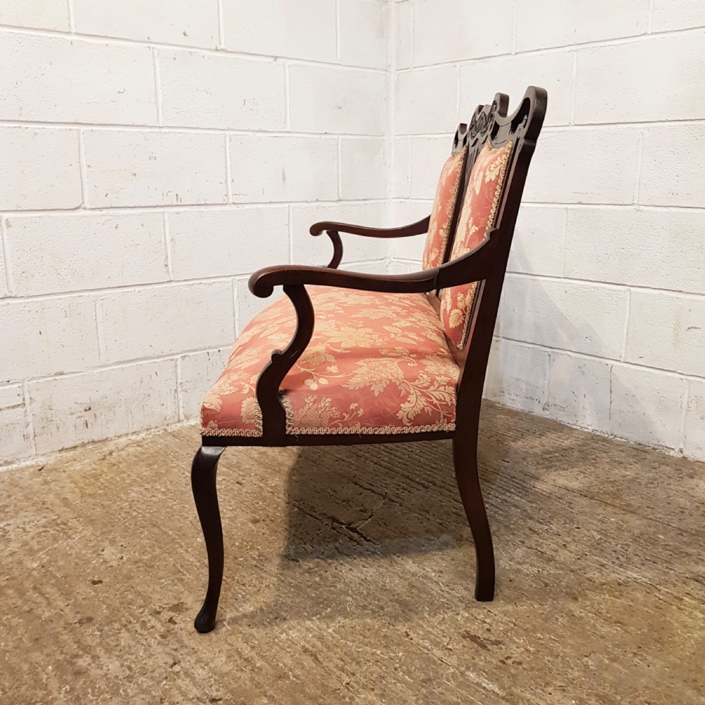 ANTIQUE EDWARDIAN MAHOGANY ART NOUVEAU SALON SOFA C1890 View II