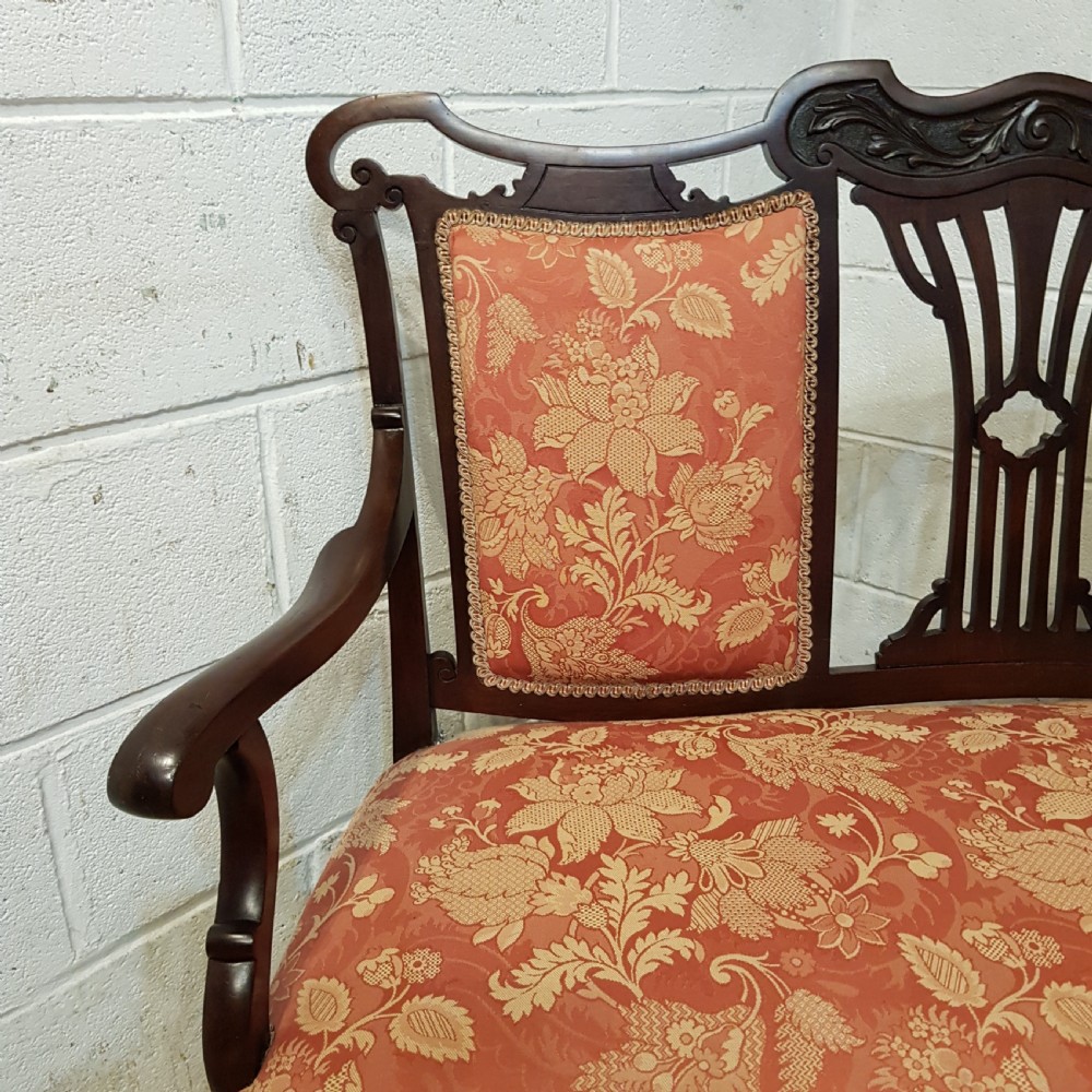 ANTIQUE EDWARDIAN MAHOGANY ART NOUVEAU SALON SOFA C1890 View VII